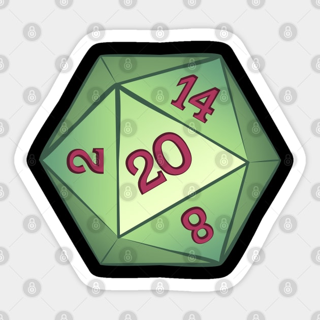 Natural 20 Dice Sticker by PCB1981